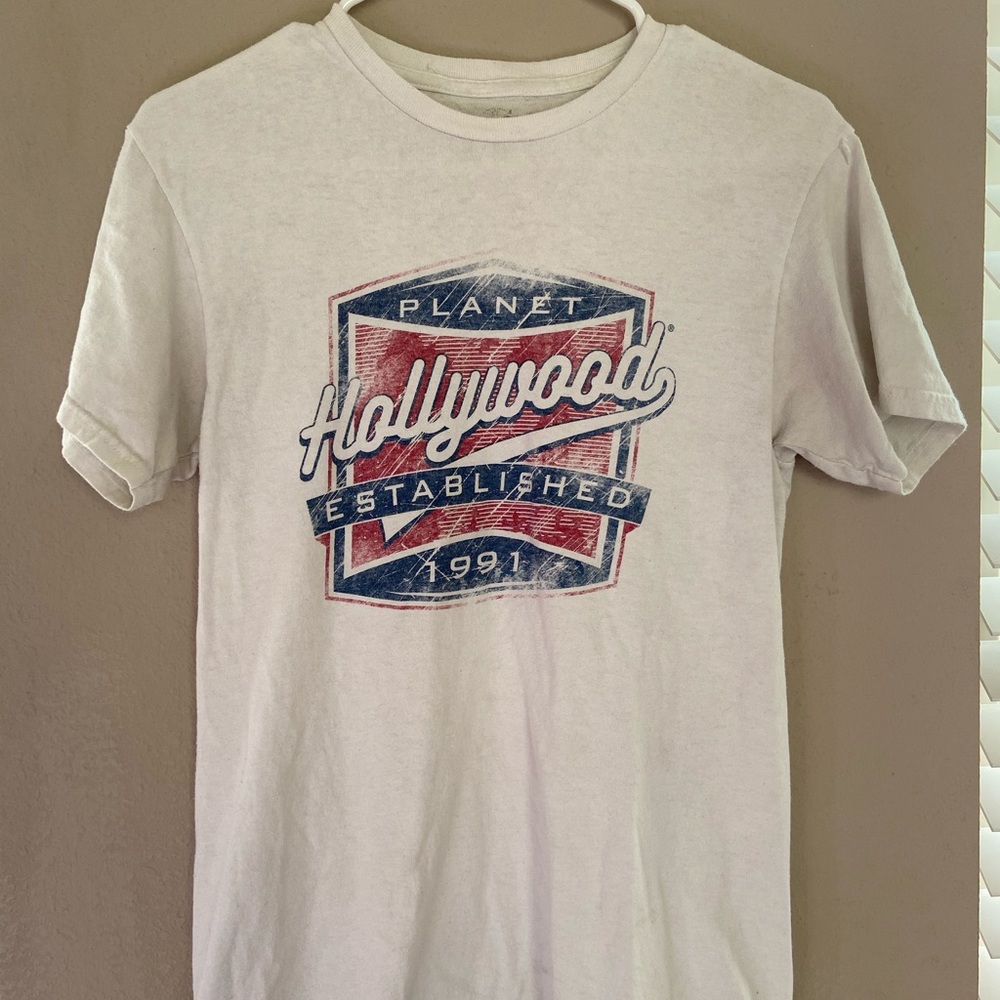 White Planet Hollywood Graphic T-Shirt